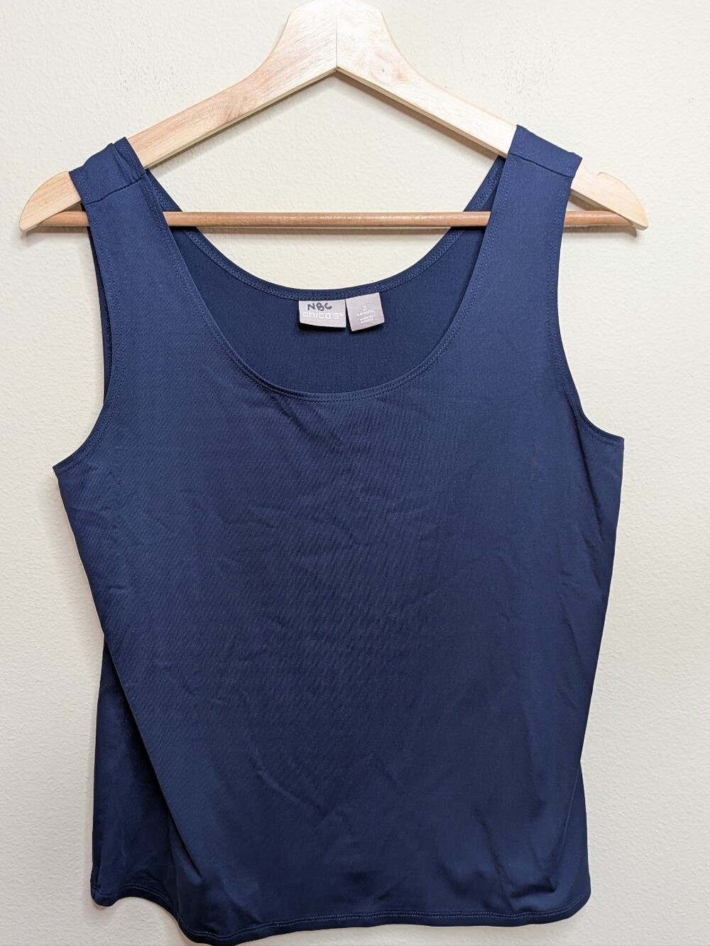 Chico's Navy Blue Tank Top Size 2 (US Large) Scoop Neck‎ Sleeveless